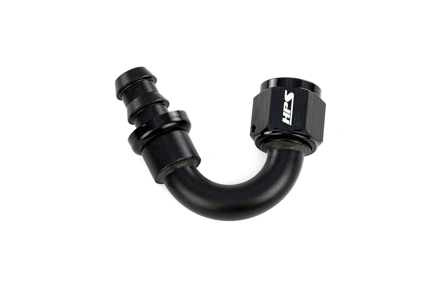 HPS Performance 150 Degree -8 Push-on Hose End to AN Female Aluminum Black