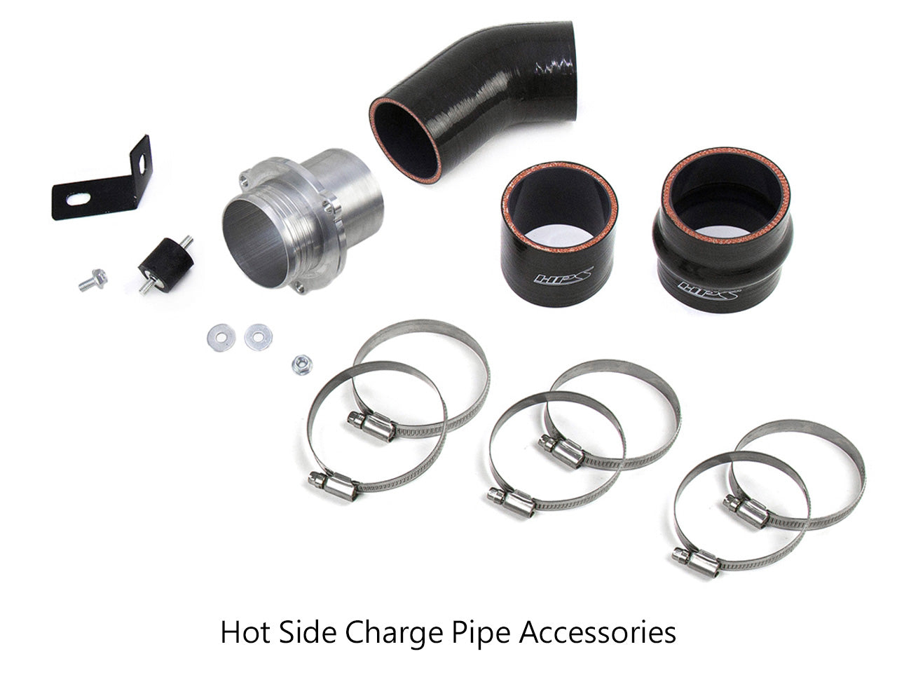 HPS Performance Intercooler Charge Pipe Kit (Hot Side), Polished, 17-128P