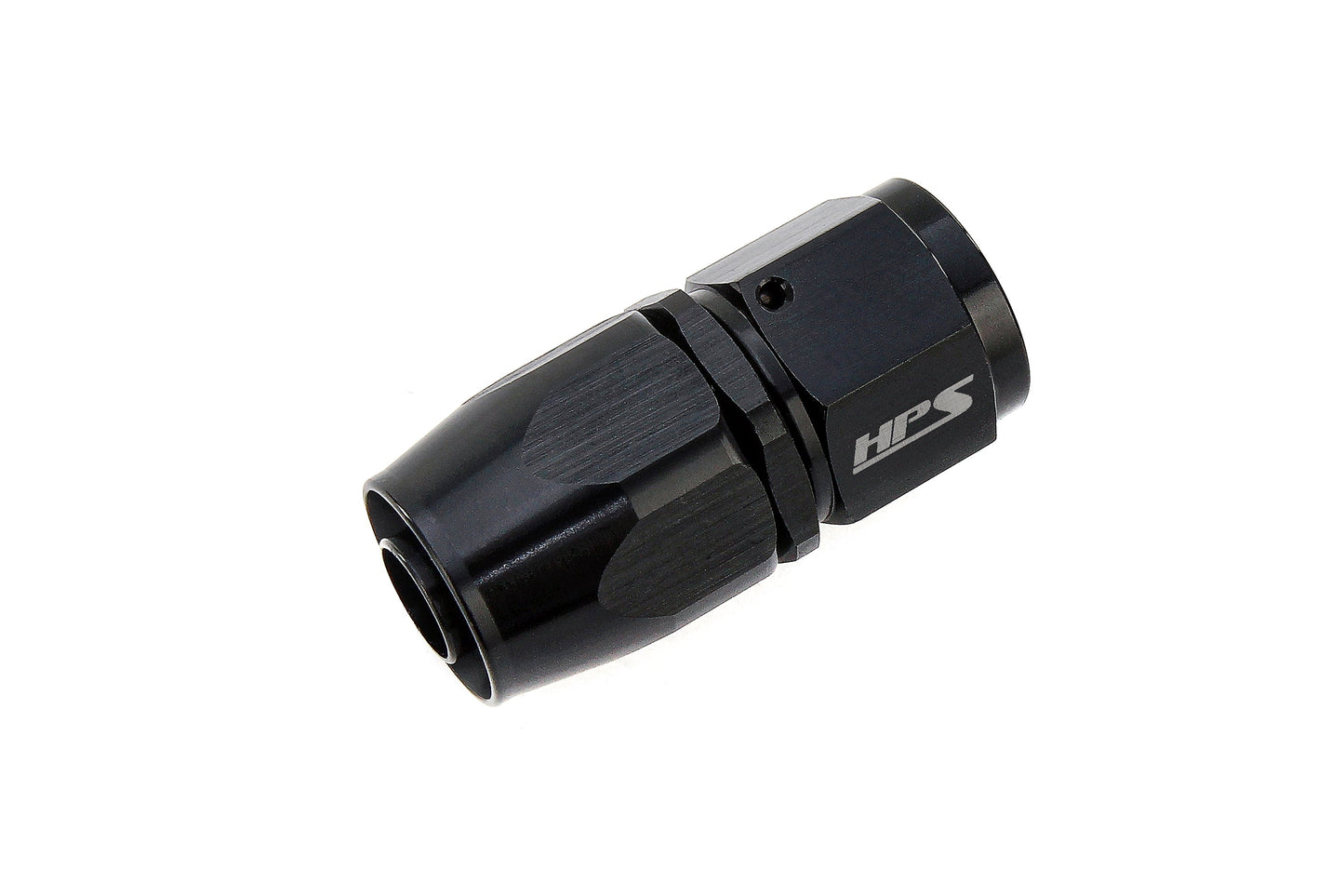 HPS Performance Straight -4 Compression Double Swivel Hose End to AN Female Aluminum Black