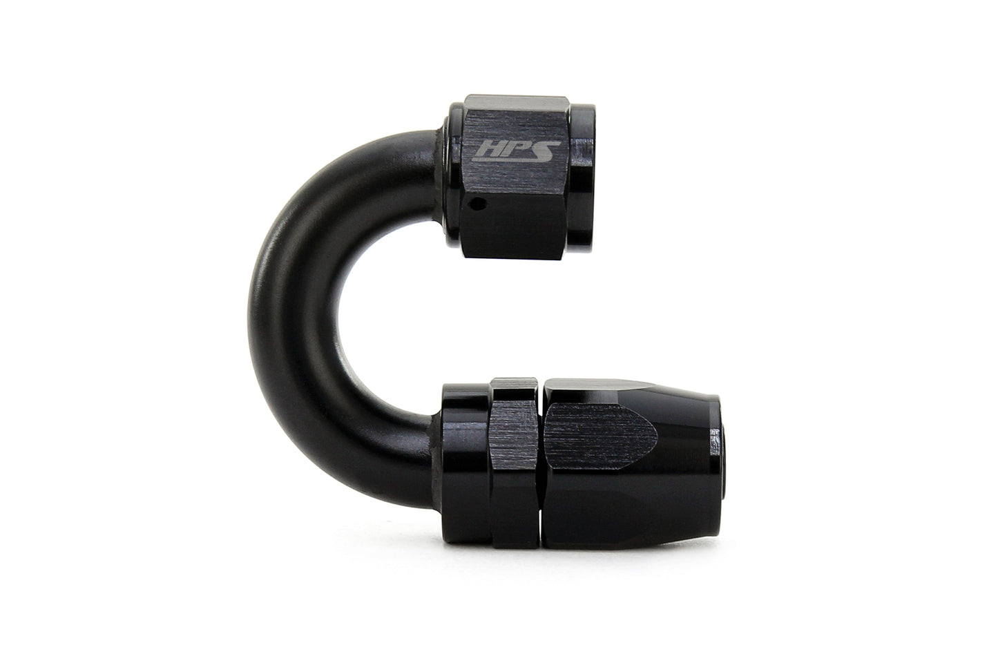 HPS Performance 180 Degree -12 Compression Double Swivel Hose End to AN Female Aluminum Black