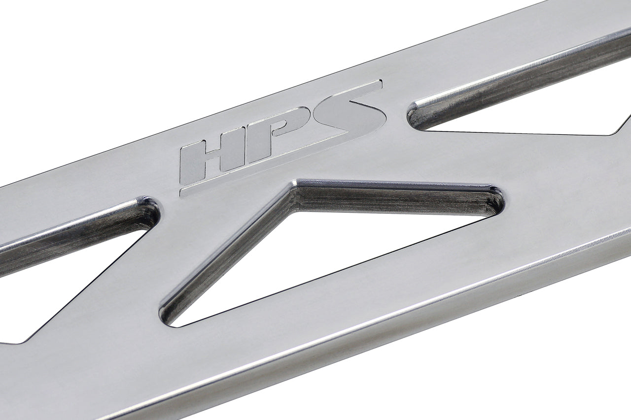 HPS Performance Aluminum Front Strut Tower Brace Bar, Polished, 42-106P