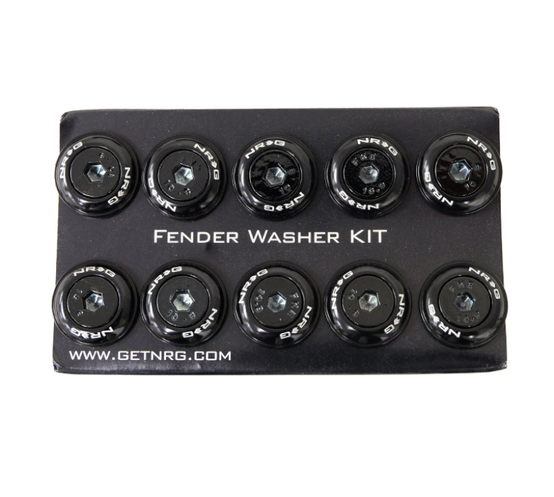 NRG Fender Washer Kit w/Rivets For Metal (Black) - Set of 10 main image 1