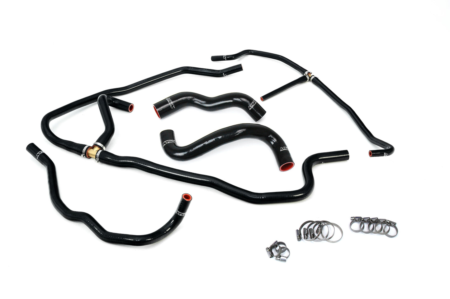 HPS Performance High Temp Reinforced Silicone Radiator and Heater Coolant Hose Kit Black 57-1276-BLK