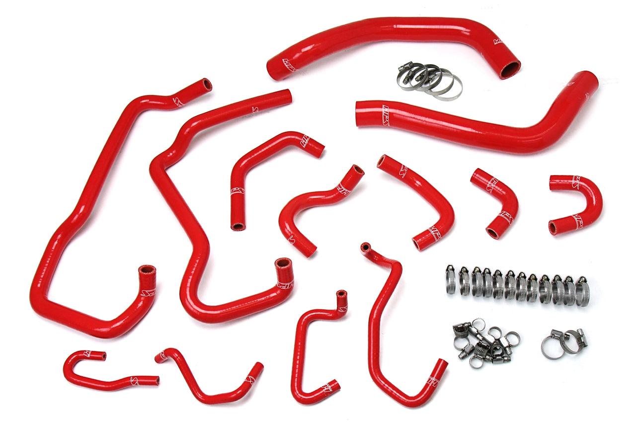 HPS Performance Silicone Radiator Heater and Ancillary Coolant Hose Kit Red 57-1581-RED
