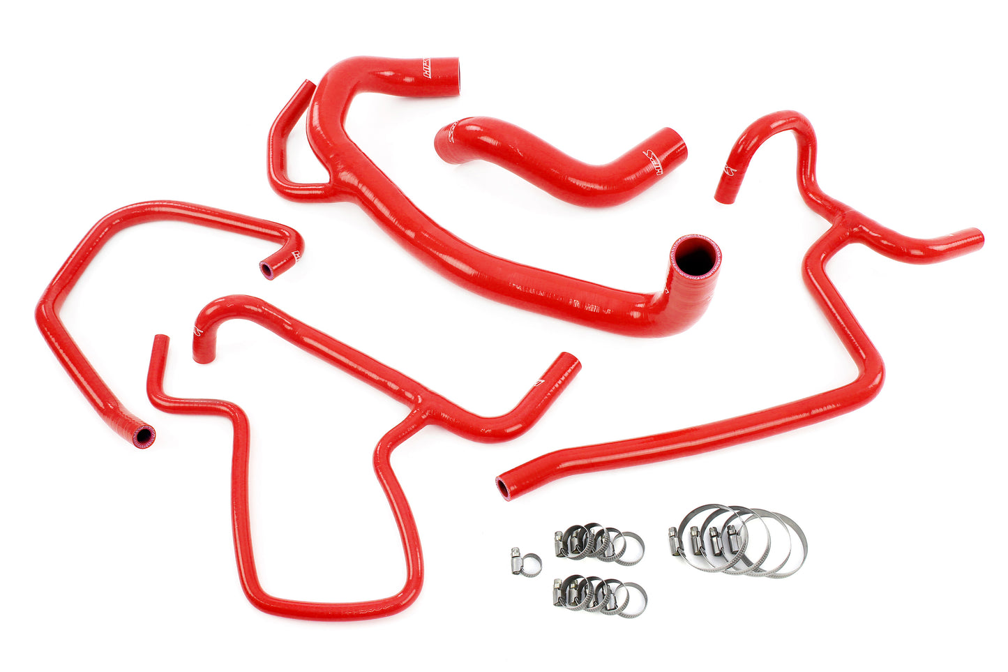 HPS Performance High Temp Reinforced Silicone Radiator and Heater Coolant Hose Kit Red 57-1616-RED