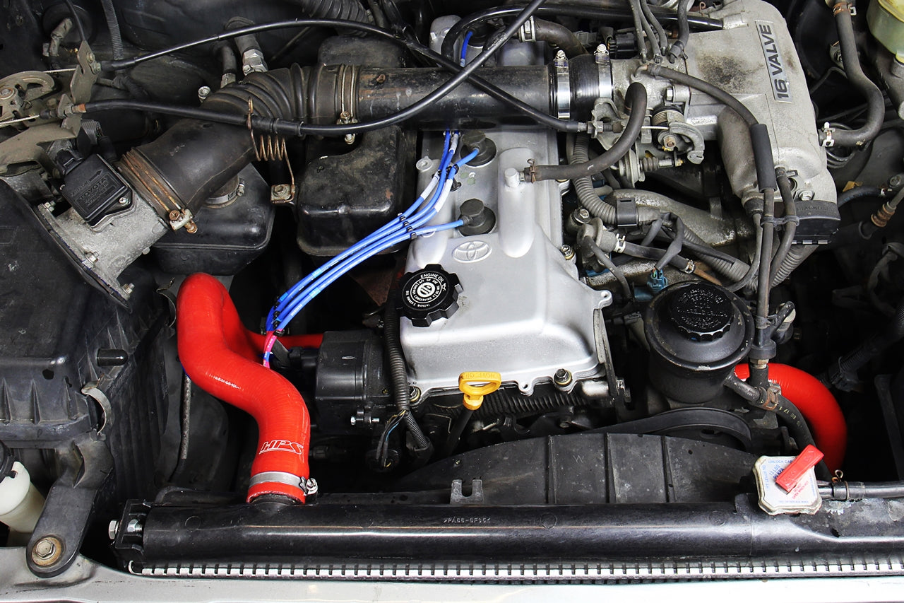 HPS Performance High Temp Reinforced Silicone Radiator Coolant Hose Kit, Red, 57-1746R-RED