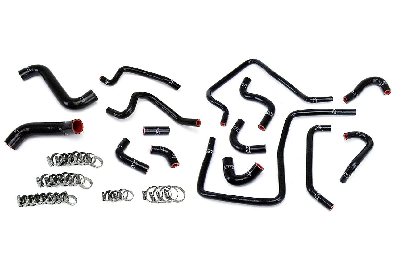 HPS Performance High Temp Reinforced Silicone Radiator Heater and Ancillary Coolant Hose Kit Black 57-1812-BLK
