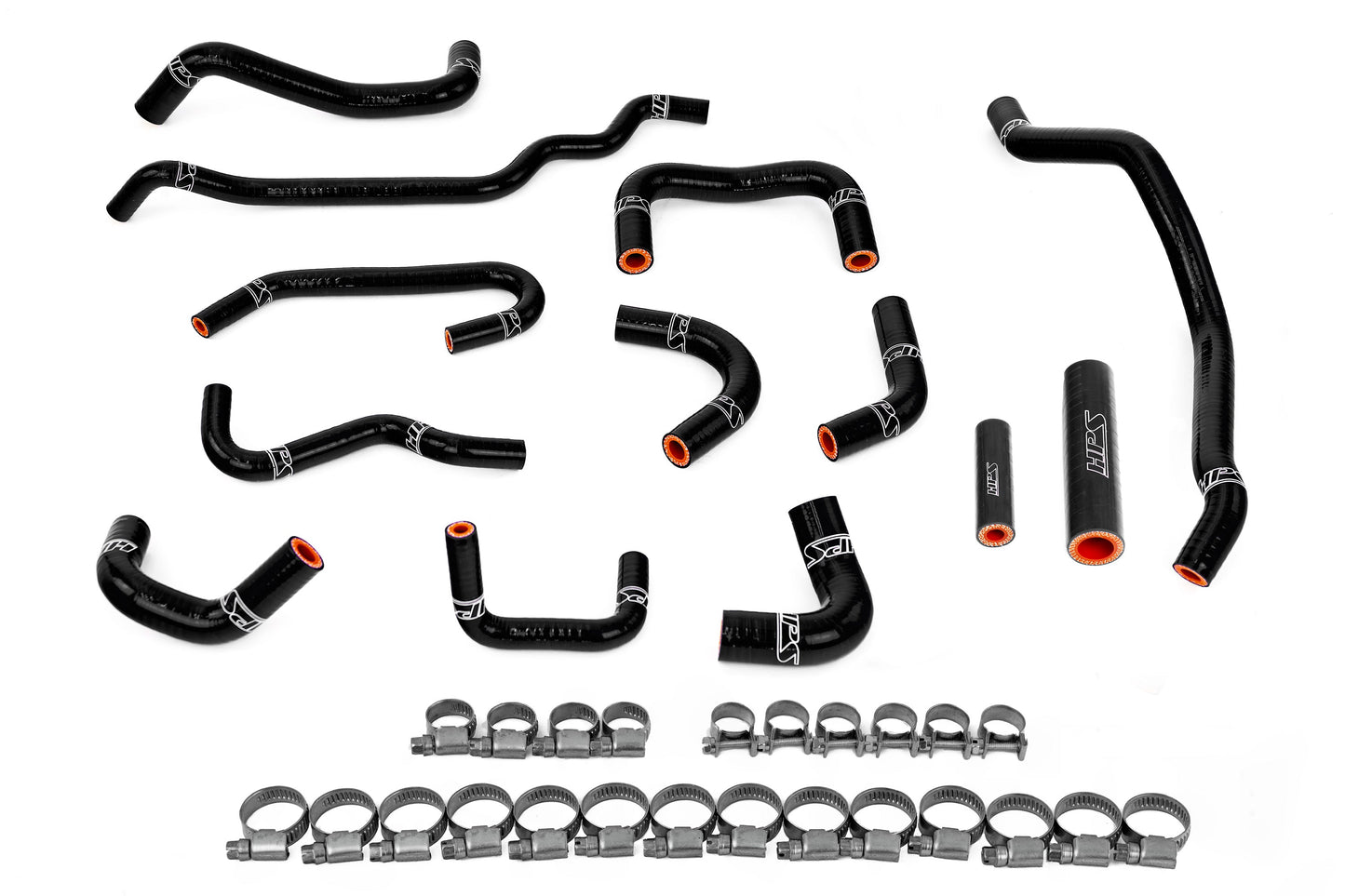 HPS Performance High Temp Reinforced Silicone Ancillary Coolant Hose Kit Black 57-2131A-BLK