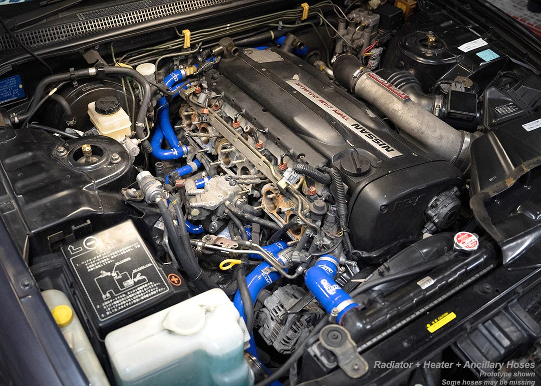 HPS Silicone Radiator, Heater and Ancillary Coolant Hose Kit 1995-1998 Nissan Skyline GTR R33 RB26DETT BCNR33, Blue, 57-2135-BLUE