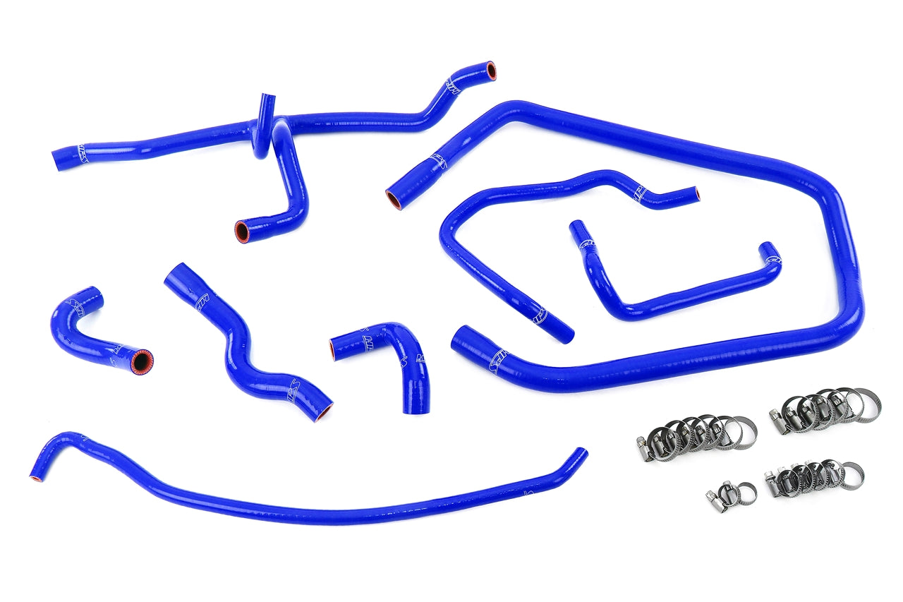 HPS Performance High Temp Reinforced Silicone Heater Throttle Body and Expansion Tank Coolant Hose Kit Blue 57-2137-BLUE