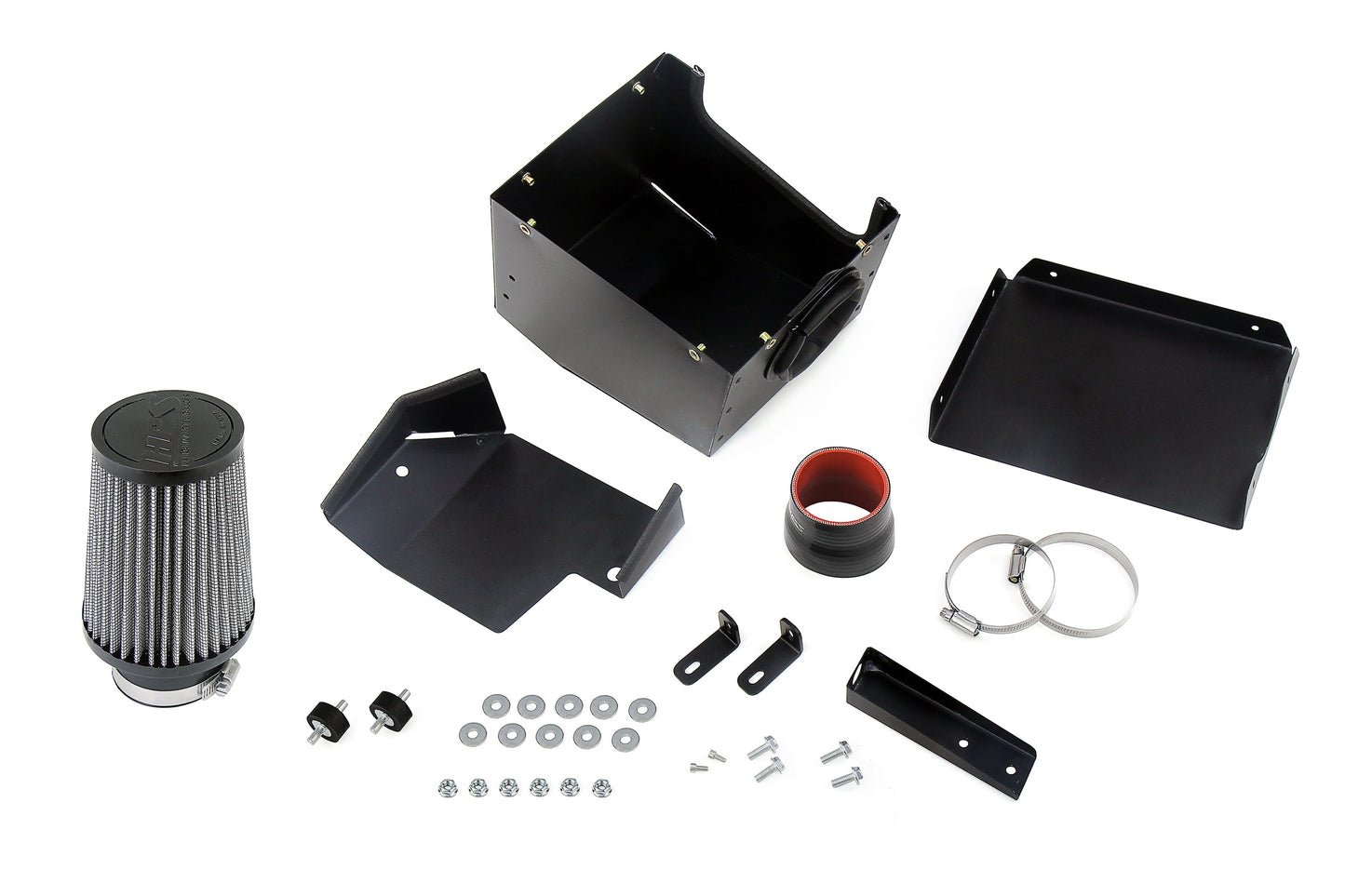 HPS Performance Air Intake Kit with Heat Shield, Red, 827-406R