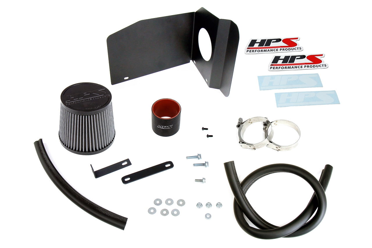 HPS Performance Air Intake Kit with Heat Shield, Blue, 827-708BL