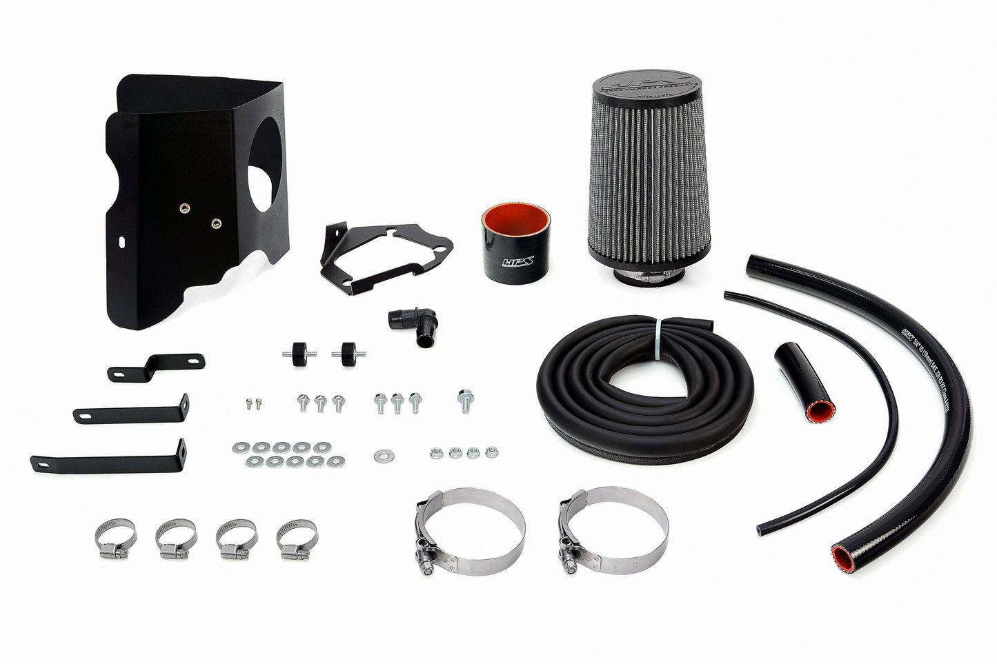 HPS Performance Air Intake Kit with Heat Shield, Red, 827-718R