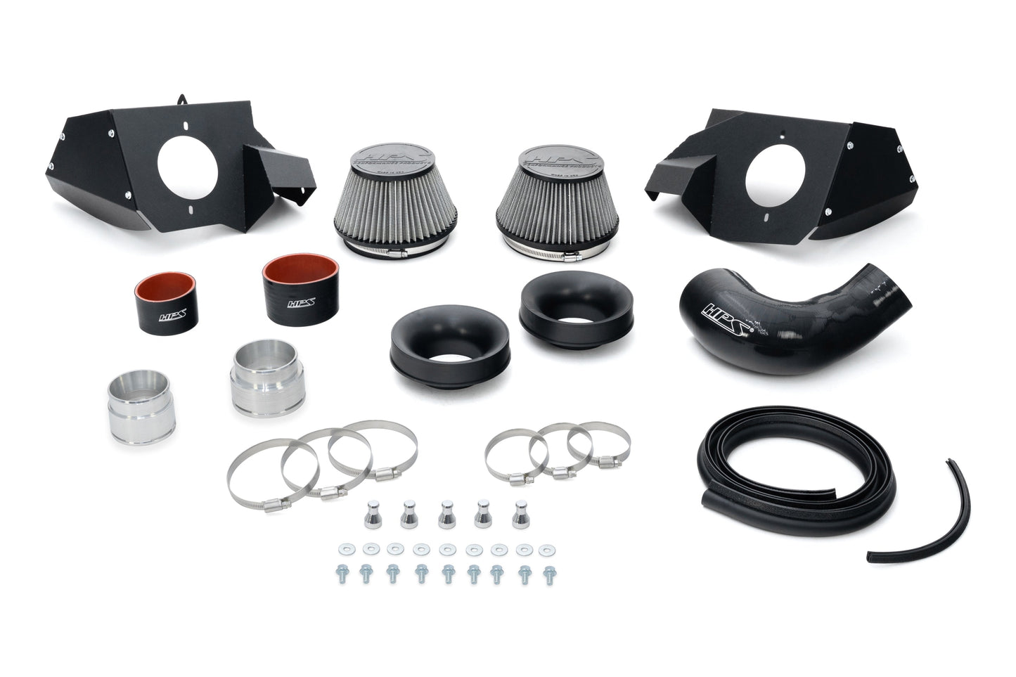 HPS Performance Air Intake Kit with Heat Shield, Red, 827-772R