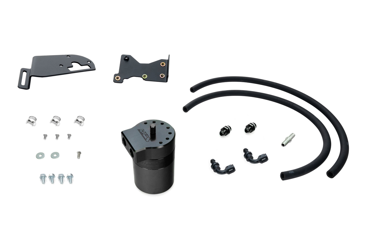 HPS Performance Billet Aluminum Oil Catch Can Kit, Black, 860-025WB