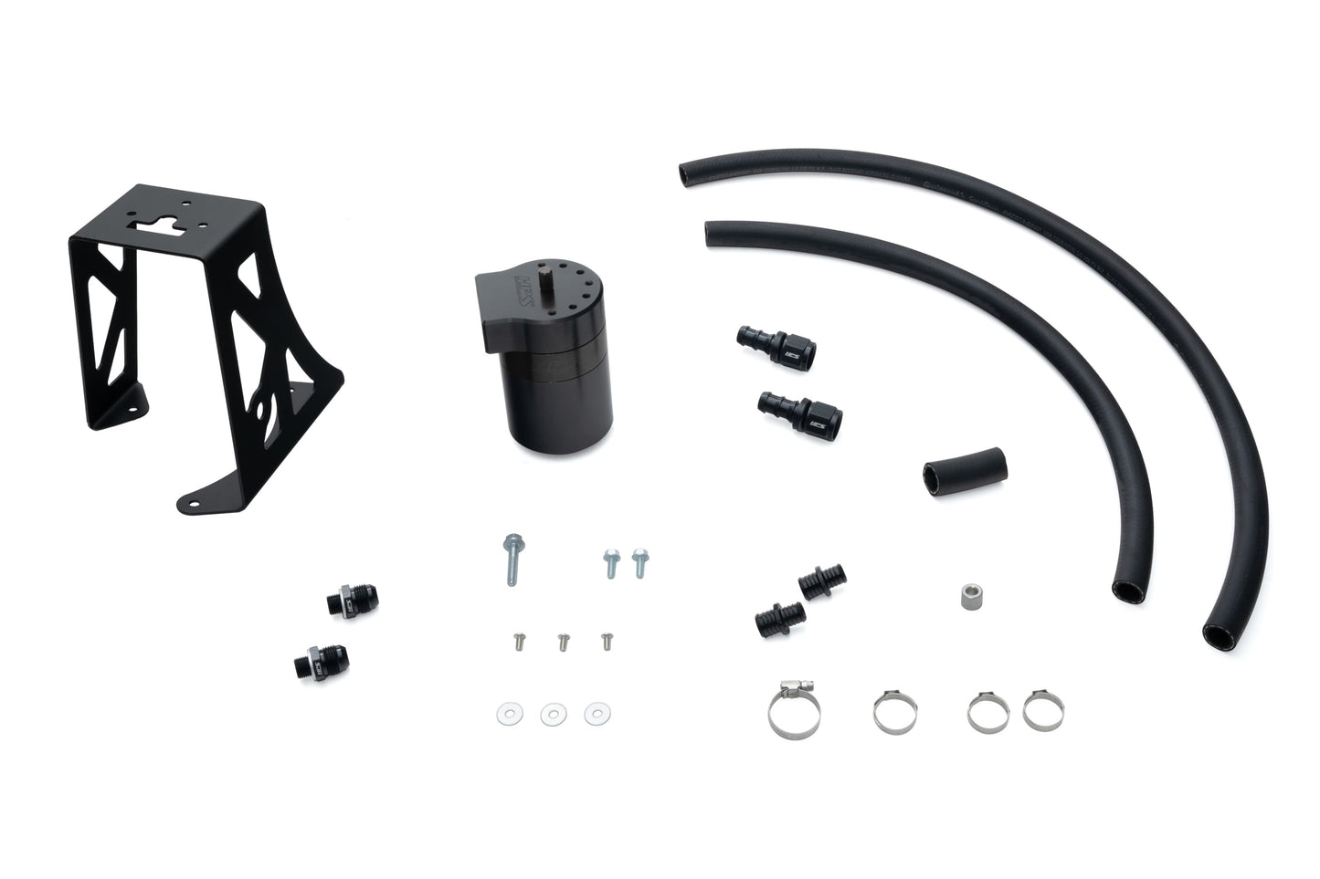 HPS Performance Billet Aluminum Oil Catch Can Kit, Black, 860-032WB