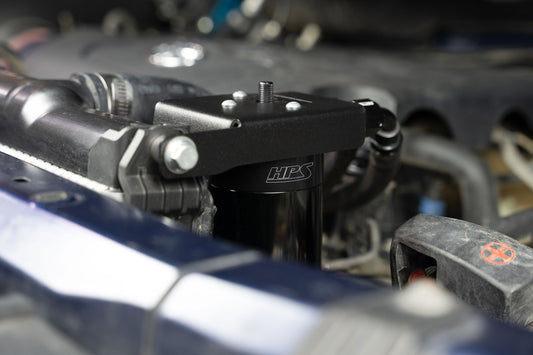 HPS Performance Billet Aluminum Oil Catch Can Kit, Black, 860-033WB