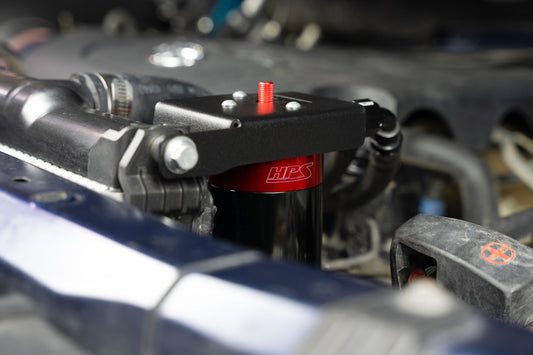 HPS Performance Billet Aluminum Oil Catch Can Kit, Red, 860-033