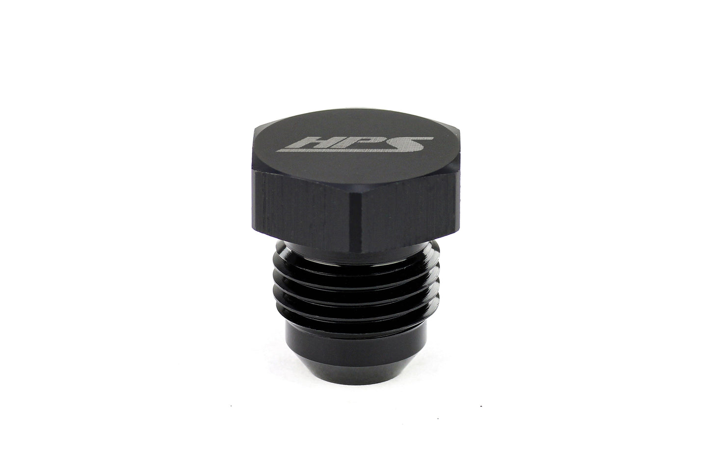 HPS Performance -8 AN Fittings Plug, AN Male 37 Degree Flare, Aluminum, Black
