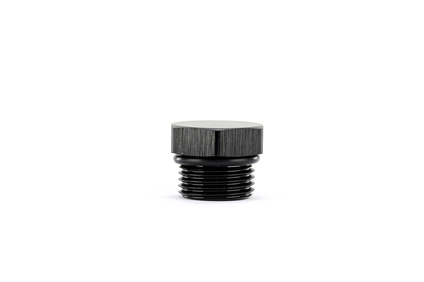 HPS Performance -16 AN Fittings Plug, Port Thread with O-Ring, Aluminum, Black