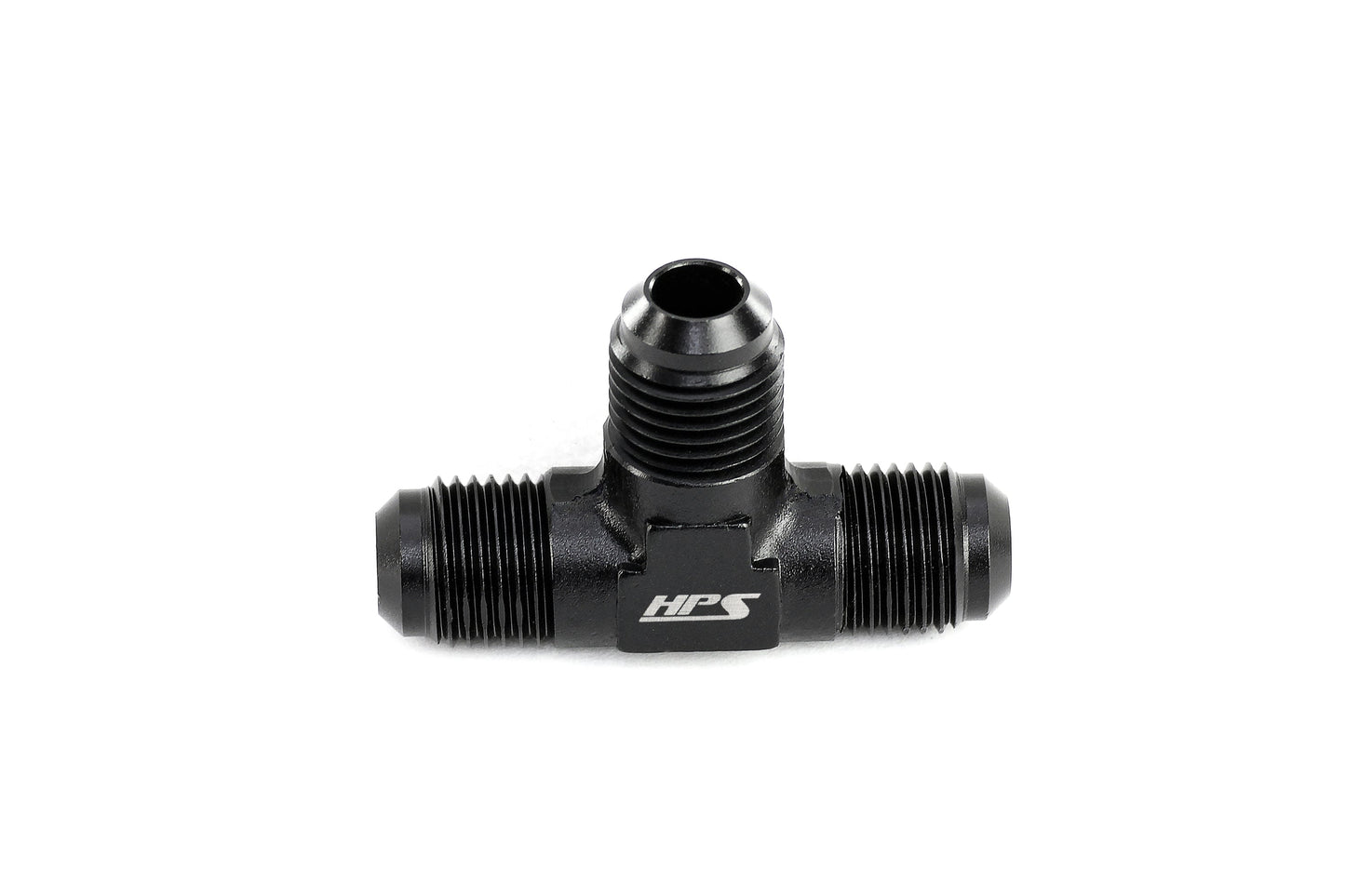 HPS Performance -3 AN Male to Male 3-Way Tee Adapter Aluminum Black