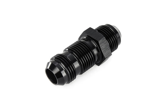 HPS Performance Straight -16 AN Male to Male Bulkhead Adapter, Aluminum, Black