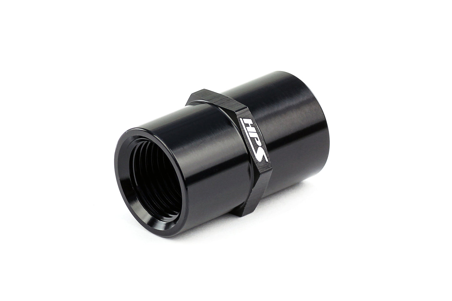 HPS Performance Straight 3/8'' NPT Female to Female Coupler Adapter, Aluminum, Black