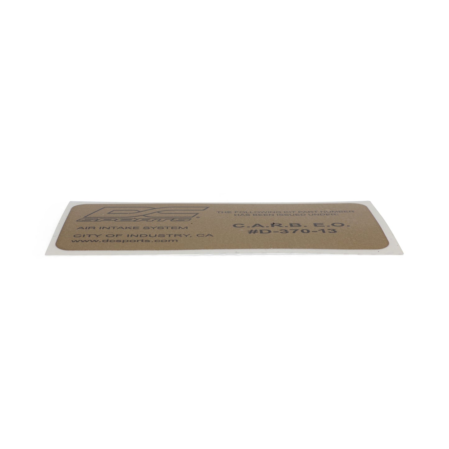 DC Sports CARB Sticker D-370-13 (For Intakes)