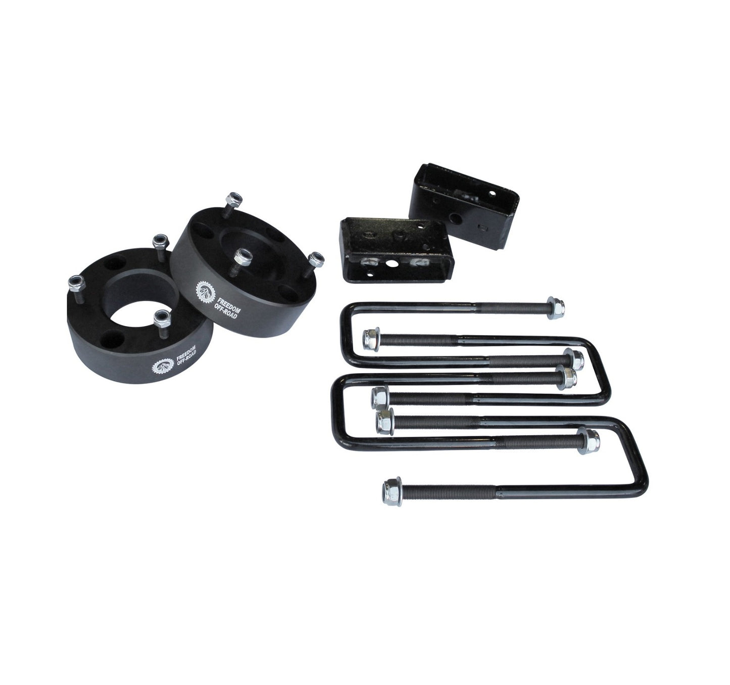 3 Inch Front Strut Spacer 2 Inch Rear Lift Blocks w/U Bolts 04-23 F-150/06-08 Lincoln Mark LT Freedom Off-Road