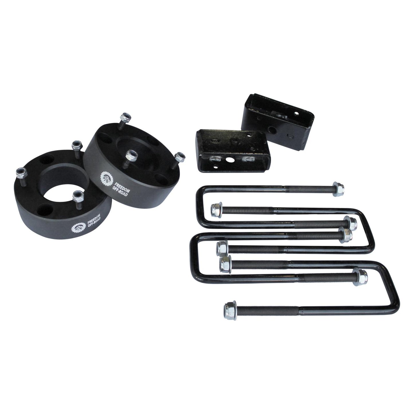 3 Inch Front Strut Spacer 2 Inch Rear Lift Blocks w/U Bolts 07-19 Silverado/Sierra 1500 Freedom Off-Road