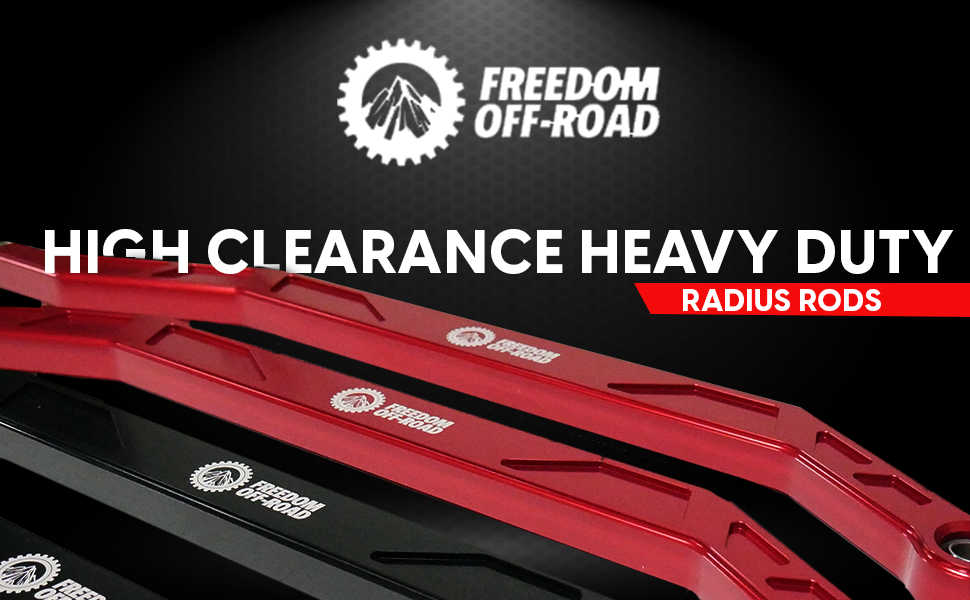 High Clearance Heavy Duty Radius Rod Set (4) - Red 17-24 Polaris RZR Freedom Off-Road