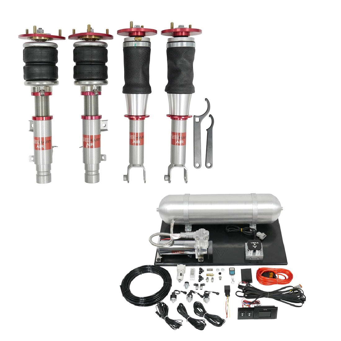 TruHart AirPlus Air Struts w/ VERA Evo Bluetooth Management For 15-20 Acura TLX 13-17 Honda Accord