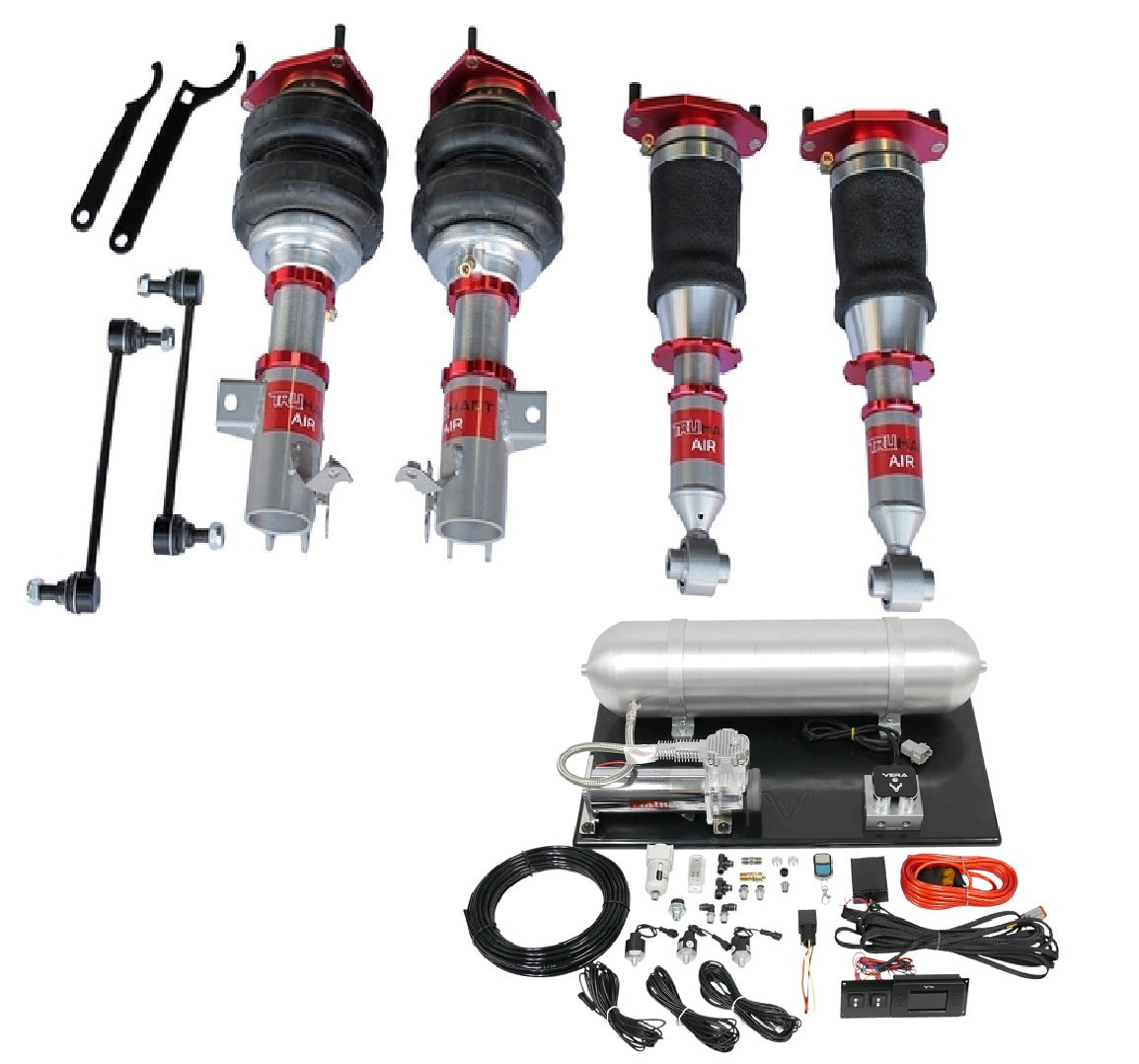 TruHart AirPlus Air Struts w/ VERA Evo Bluetooth Management For 12-17 Scion FRS 16+ Scion 86 12+ Subaru BRZ