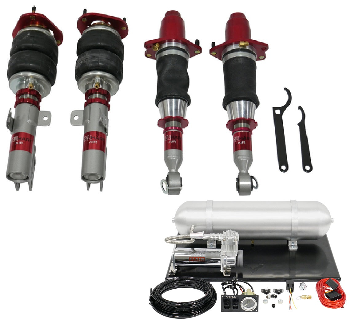 TruHart AirPlus Air Struts w/ VERA Basic Management For 09-19 Toyota Corolla Sedan 03-13 Toyota Matrix FWD FWD