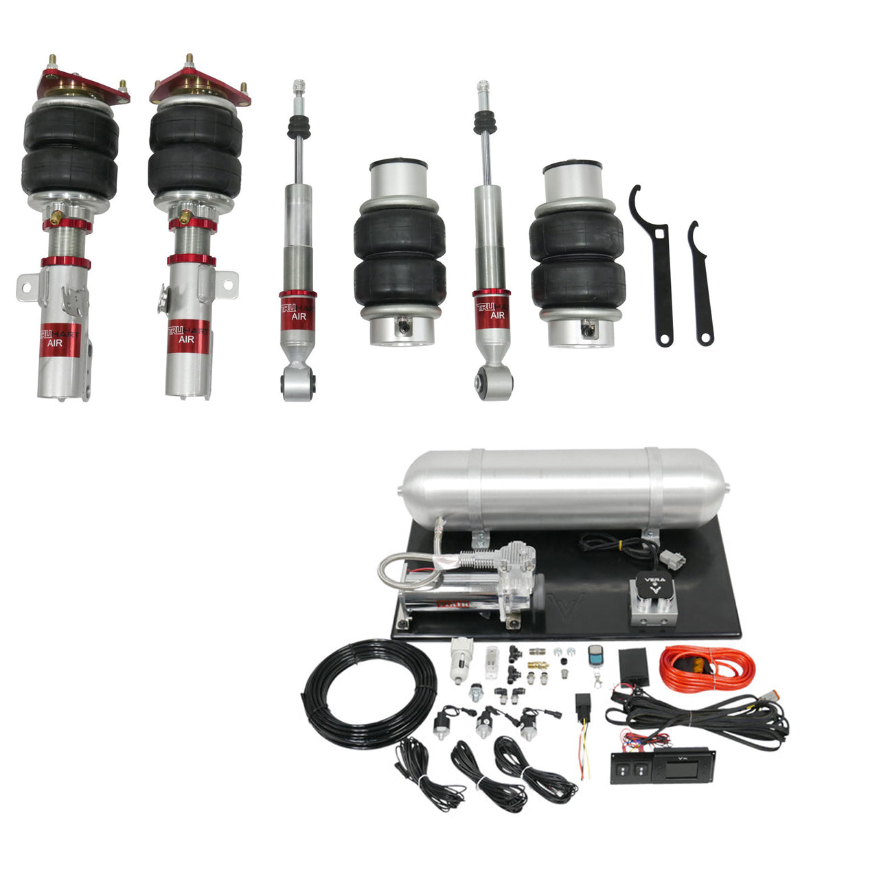TruHart AirPlus Air Struts w/ VERA Evo Management For 02-11 Lexus ES300 / ES330 / ES350 02-11 Toyota Camry)