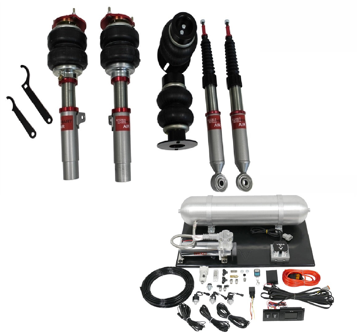 TruHart AirPlus Air Struts w/ VERA Evo Management For 06-15 Audi A3, TT 12+ Beetle 08+ Volkswagen CC 06-09 Golf V 10-11 Golf VI 12-14 Golf VII 05-10 Jetta V 11-18 Jetta VI 06-18 Passat 06-14 Rabbit