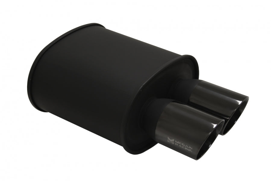 Universal Exhaust M-BC Muffler Dual Black Chrome Tips - MR-MU-MBC-2
