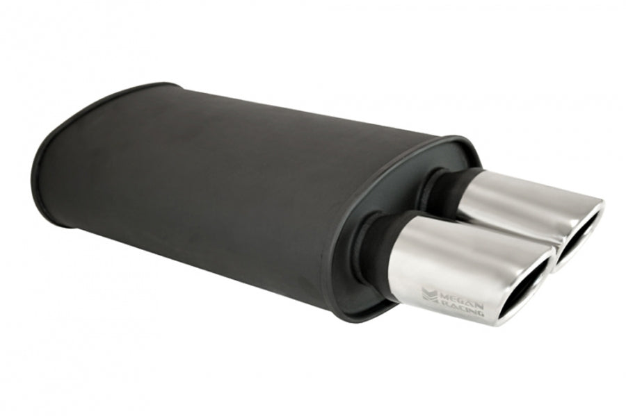 Universal Exhaust O-VA Muffler Black (Dual Oval Tips) - MR-MU-OVA-B