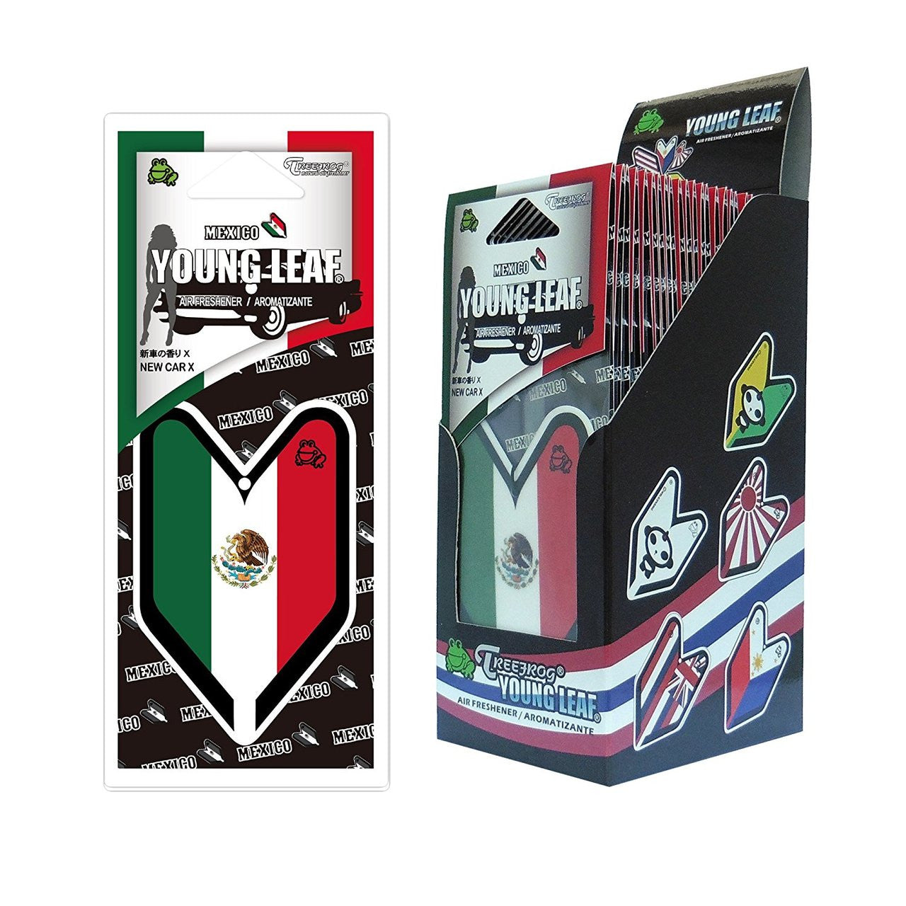 Treefrog Wakaba Young Leaf Mexico Flag Tree Frog JDM Air Freshener, New Car X Scent