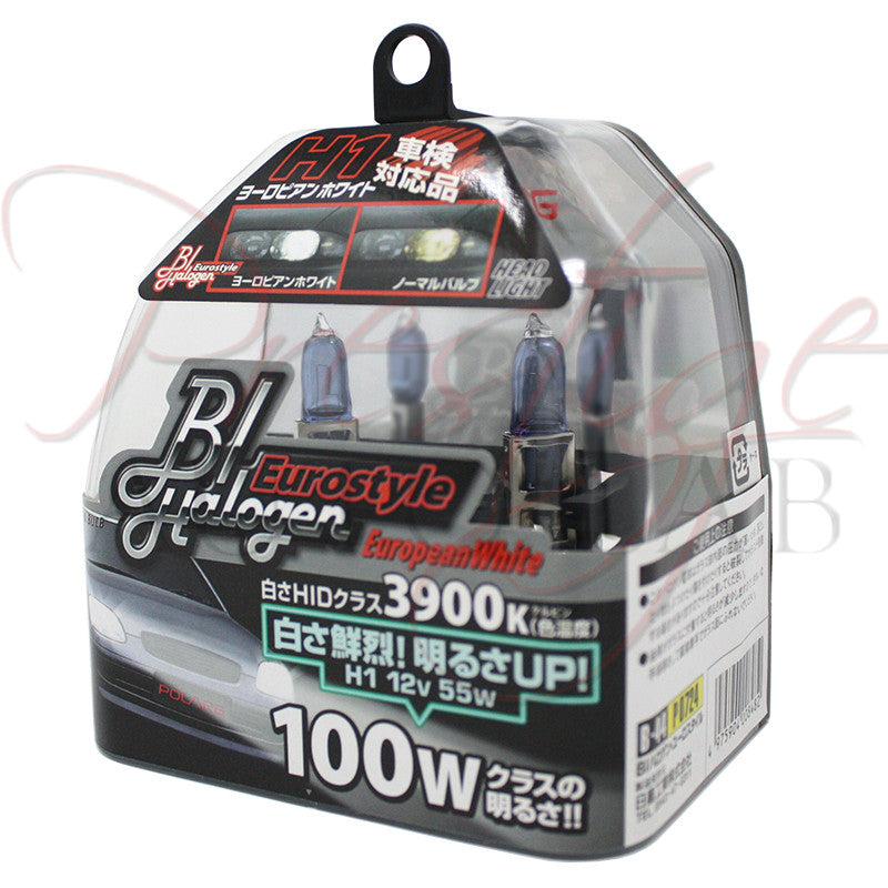 Polarg H1 3900k 55w Euro Style European White Halogen Bulbs - Made in Japan JDM