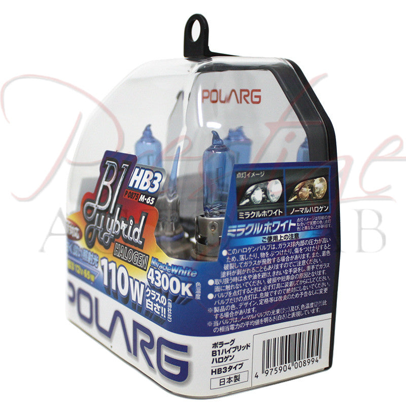 Polarg HB3 9005 Miracle White 4300k Halogen Bulbs - Made in Japan