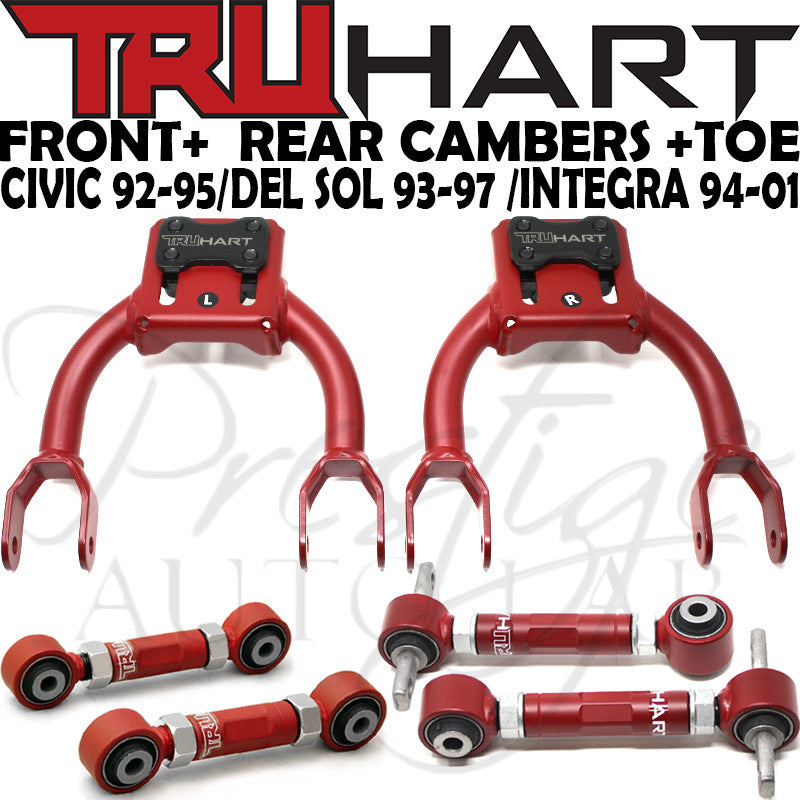 TruHart Front Adjustable Upper Camber Control Arms + Rear Camber + Toe