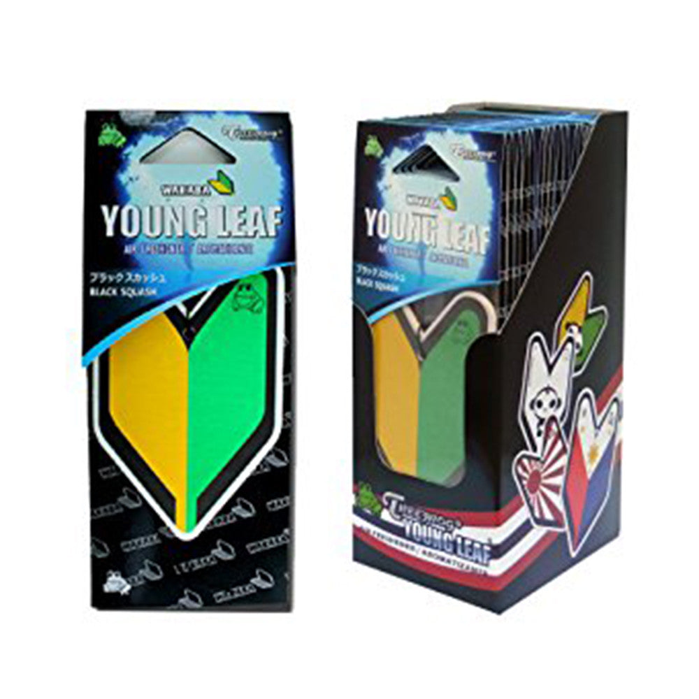 Wakaba Young Leaf Japan Tree Frog JDM Air Freshener, Black Squash Scent