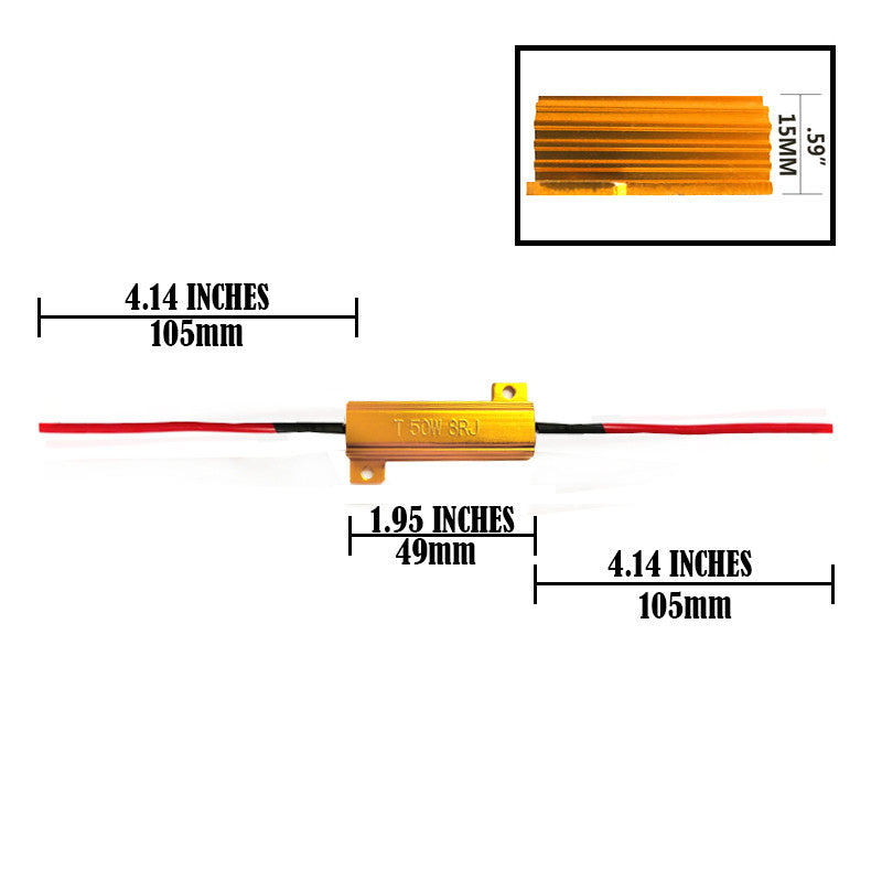 2pcs 50W 8ohm High Power Load Resistor LED Bulb Turn Signal Blinker Flash / Flicker