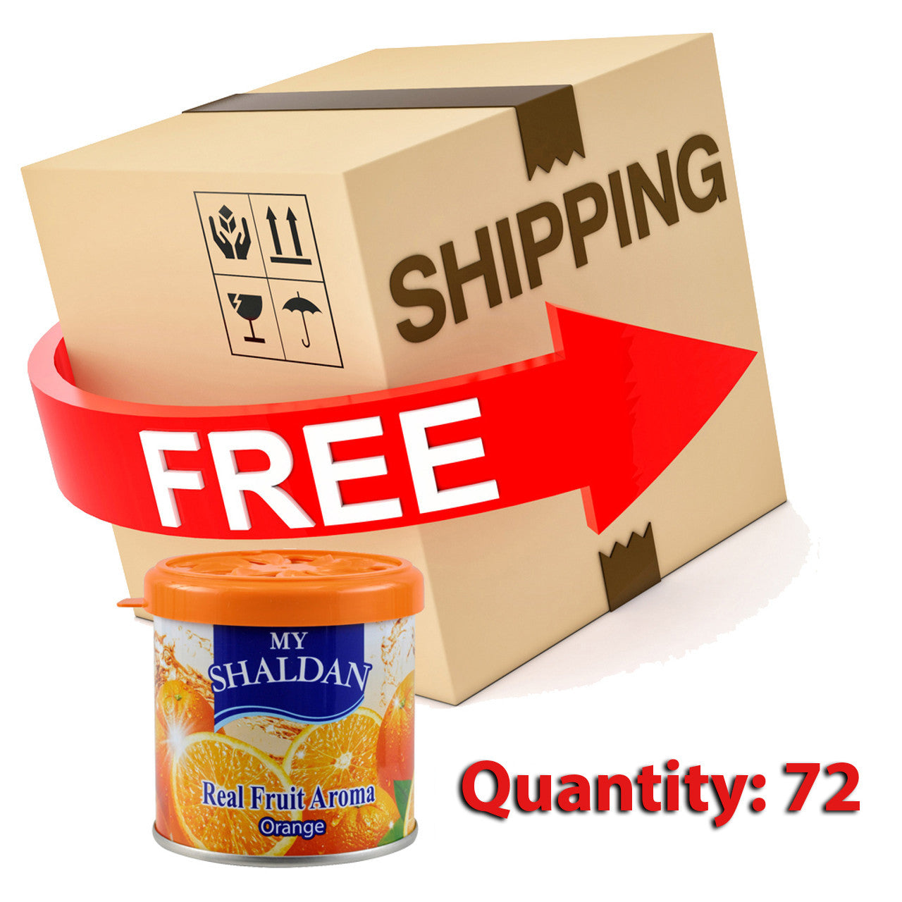 My Shaldan Air Freshener V8 Original Formula, Orange Scent, 72 cans