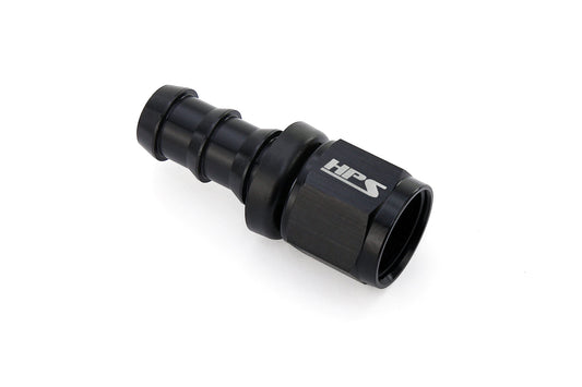 HPS Performance Straight -12 Push-on Hose End to AN Female Aluminum Black