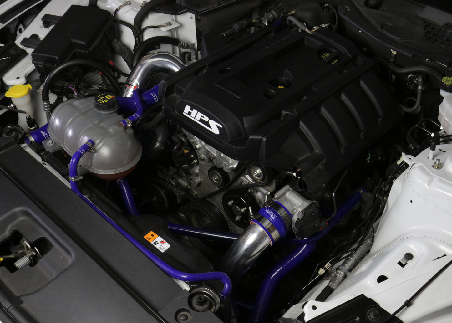 HPS Performance Intercooler Charge Pipe Kit (Cold and Hot Side) with Blue Boots, Polished, 17-102P