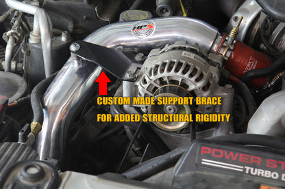 HPS Hot & Cold Side Charge Pipe with Orange CAC Hose Intercooler Boots, Polished, 17-105P