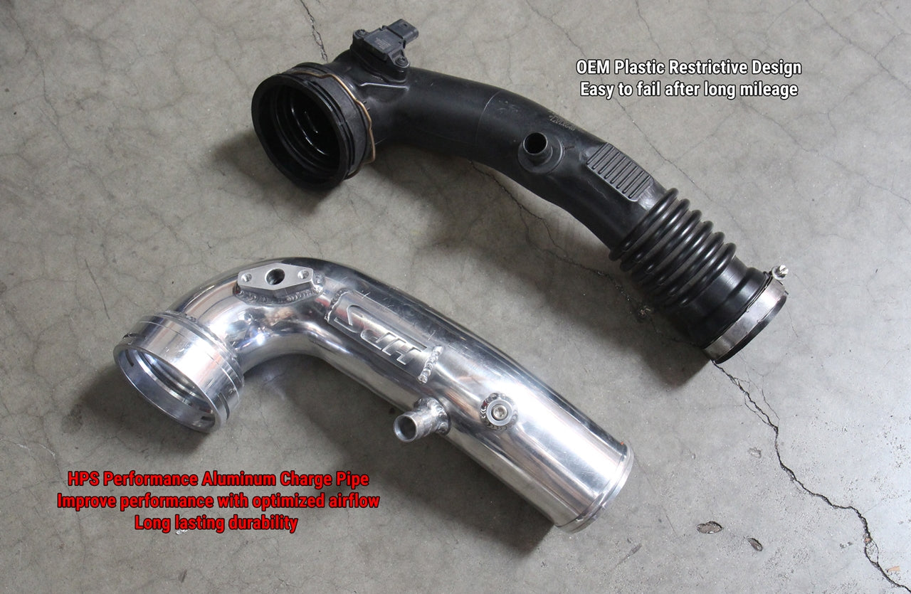 HPS Performance Intercooler Charge Pipe Kit (Cold Side), Red, 17-127R