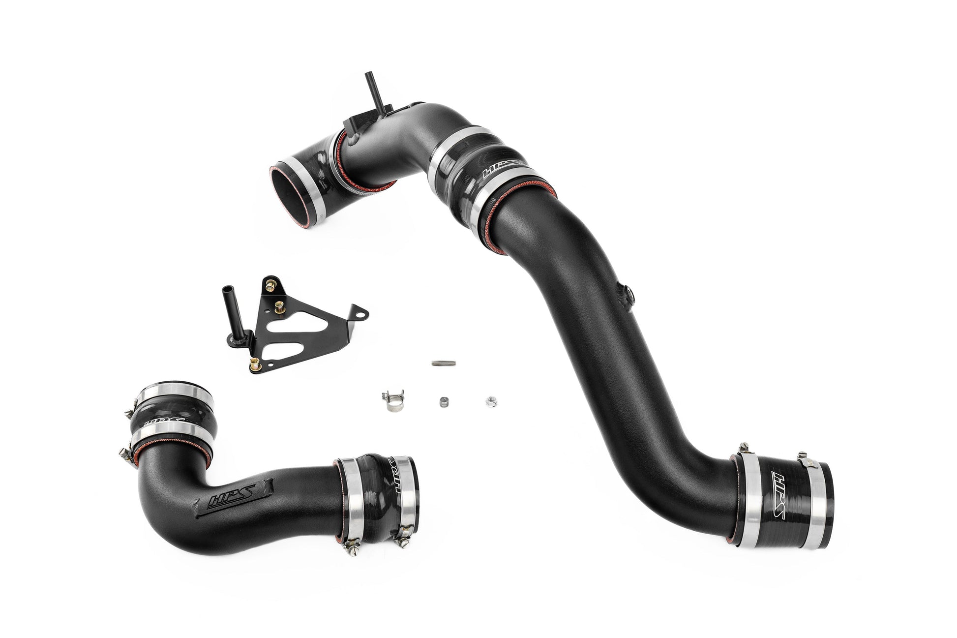 HPS Performance Intercooler Charge Pipe Kit Cold and Hot Side Black 17-133WB